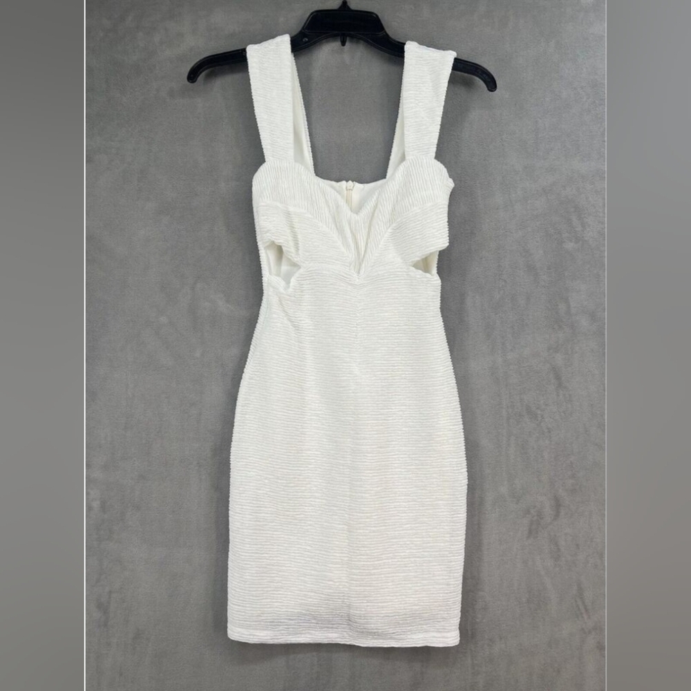 Rumer The Label Rae Mini Dress Size Small White Cutout Ribbed Stretchy - Picture 8 of 16